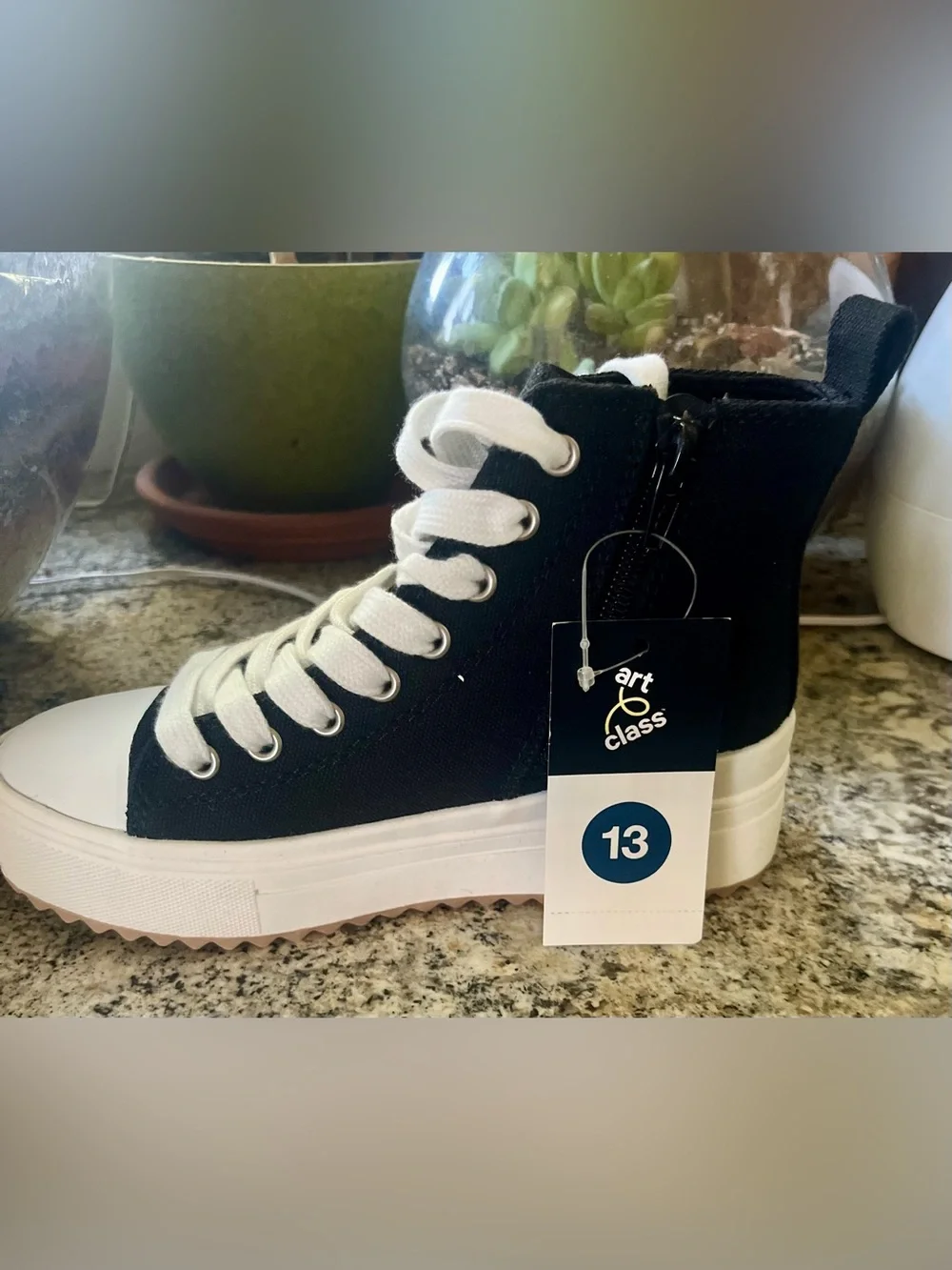 art class Black and White High-Top Platform Sneakers